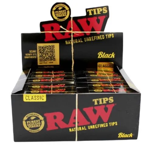 Raw Black Tips 50pk