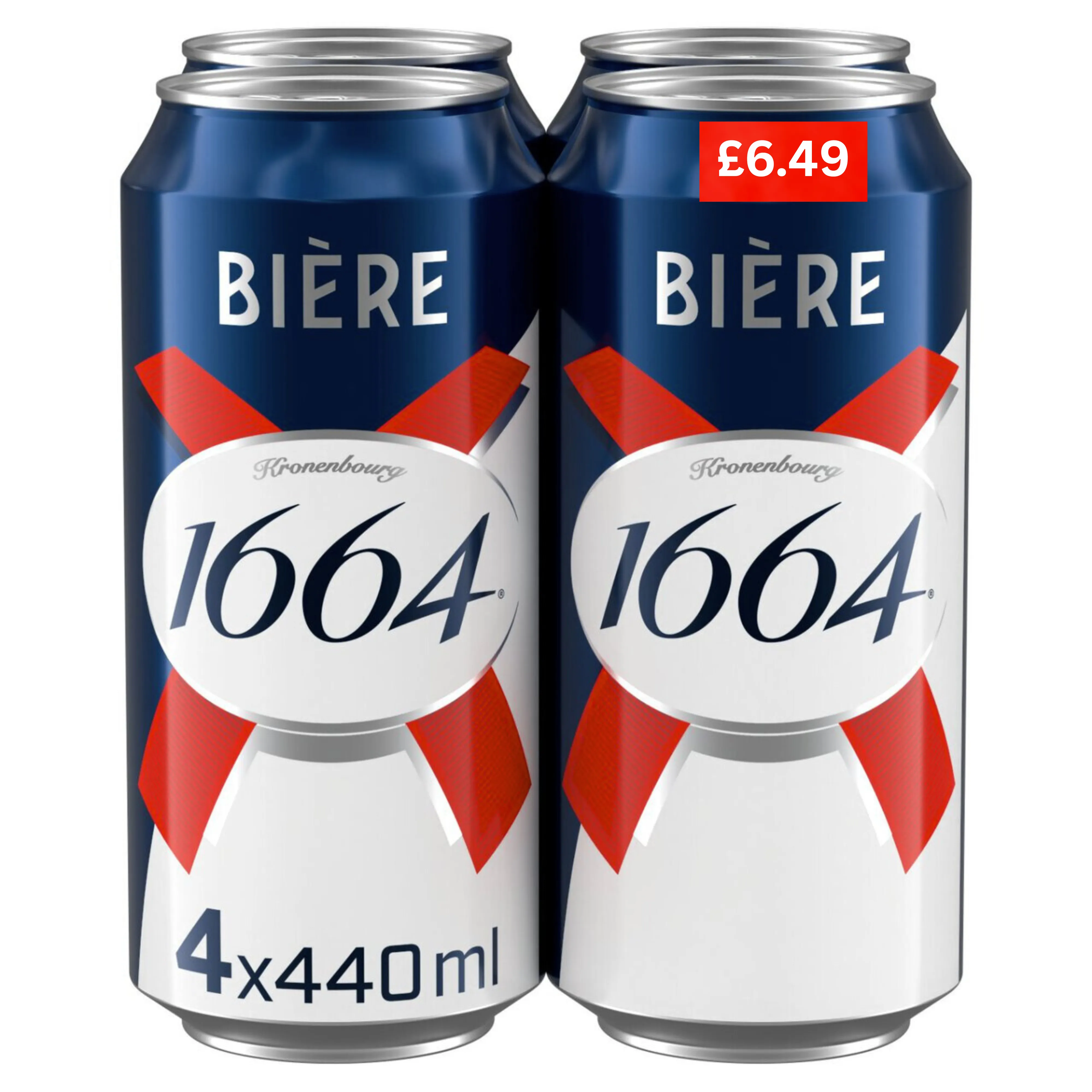 Kronenbourg biere 1664 can 4pk pmâ£6.49