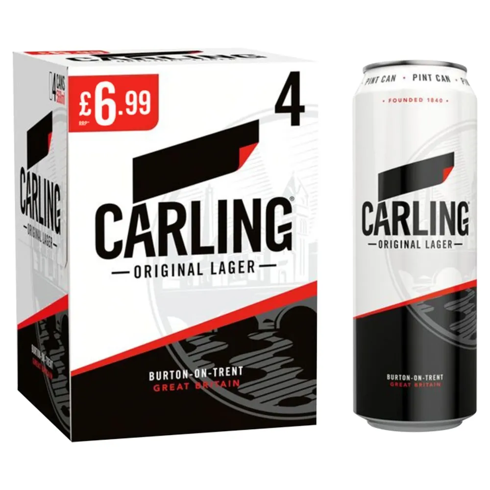 Carling lager pint can 4pack pmâ£6.99