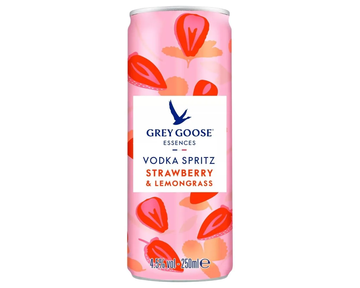 Grey goose strawberry & lemongrass vodka can