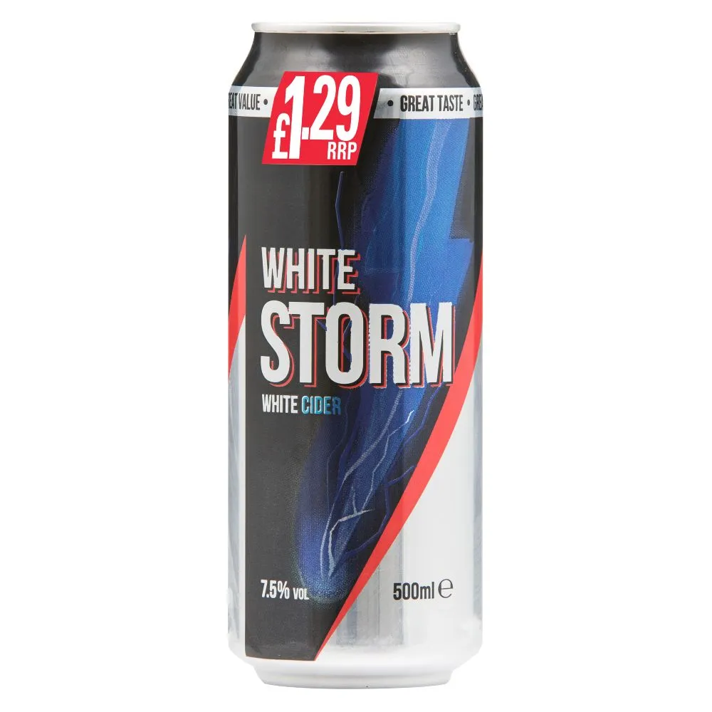 White Storm Cider Can PM £1.29