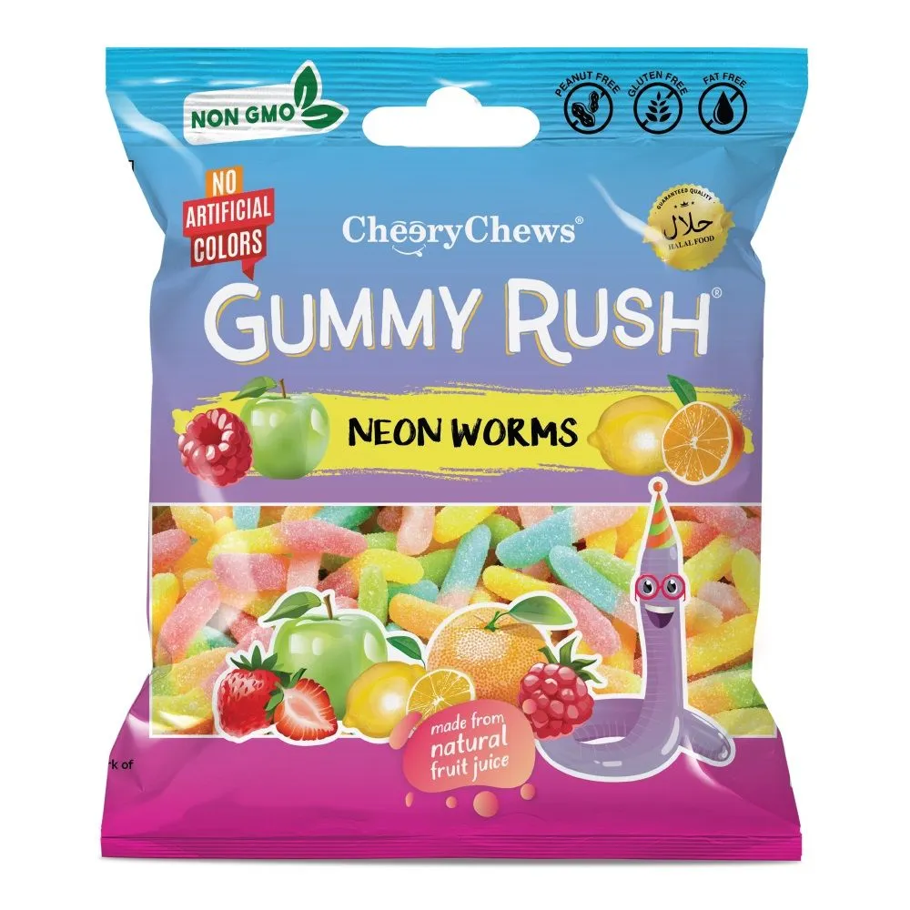 Gummy rush neon worms