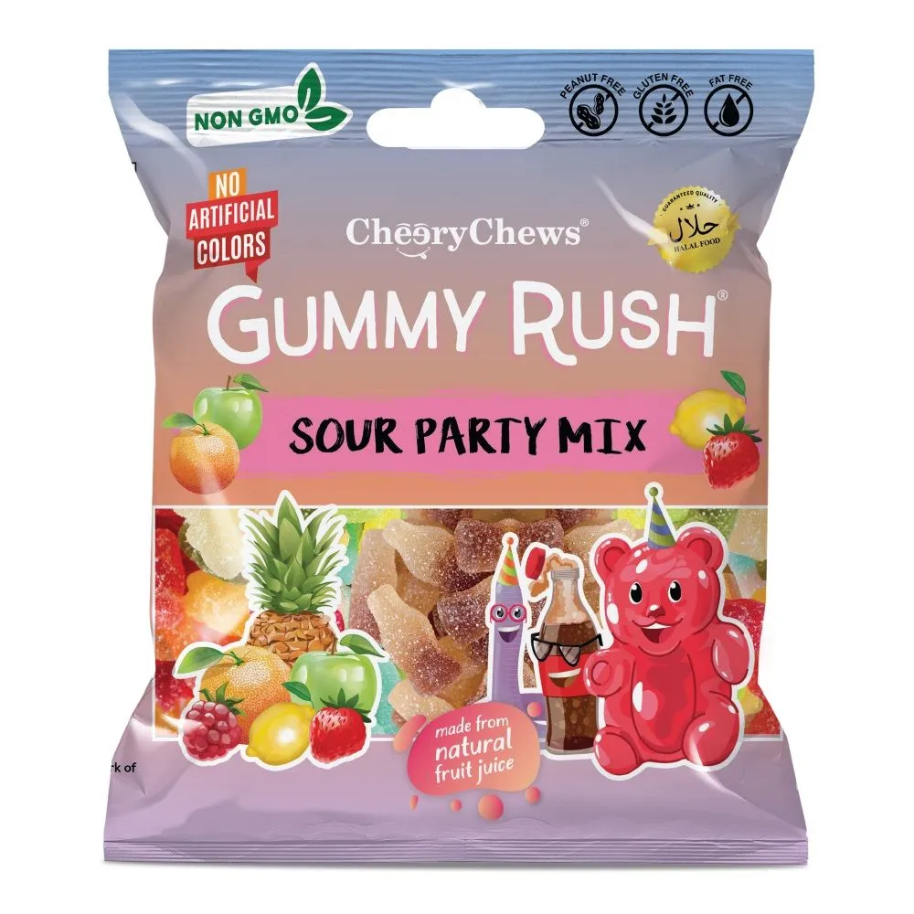 Gummy rush sour party mix