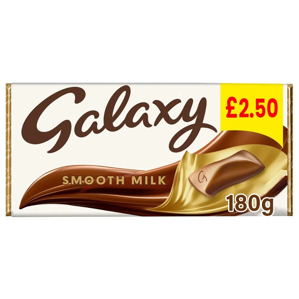 ***galaxy smooth milk/choc/block/shar/bar £2.50