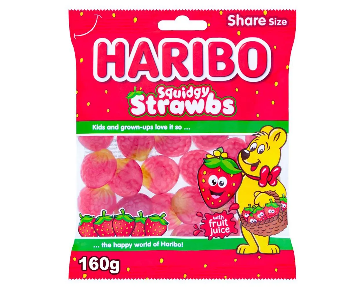 Haribo squidgy strawbs