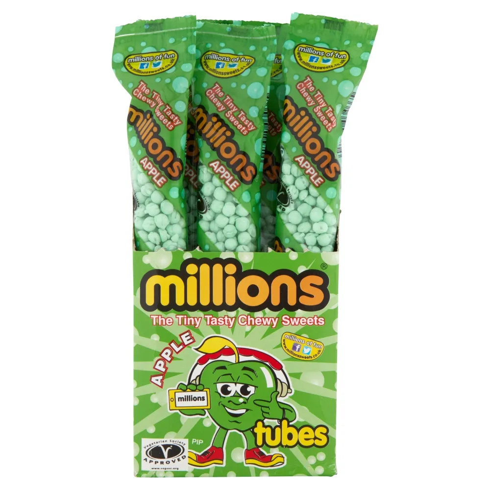 Millions sour apple tubes