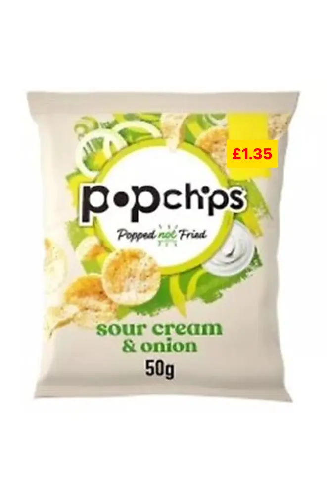 Popchips sour cream & onion pmp£1.35