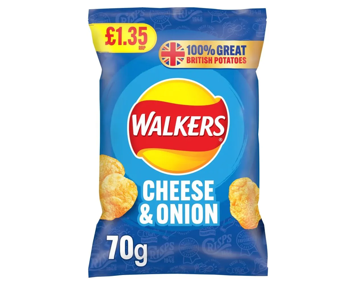 Walkers squares chees & onion pmp £1.35