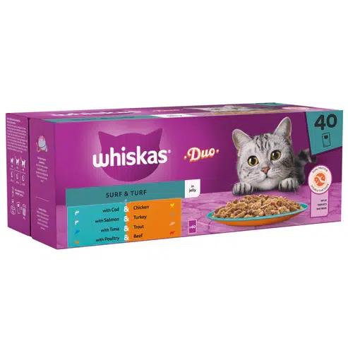 Whiskas 1+ cat pouch duo surf & tas