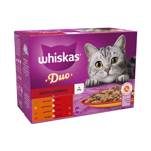 Whiskas 1+ duo meaty combos in jelly