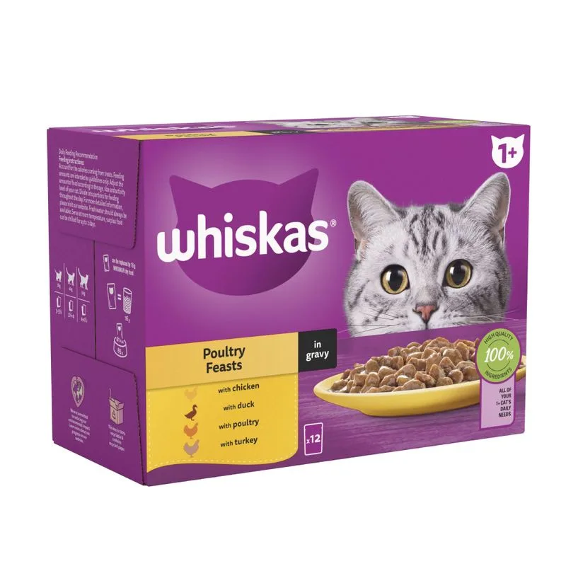 Whiskas 1+cat Poultry Feast In Gravy