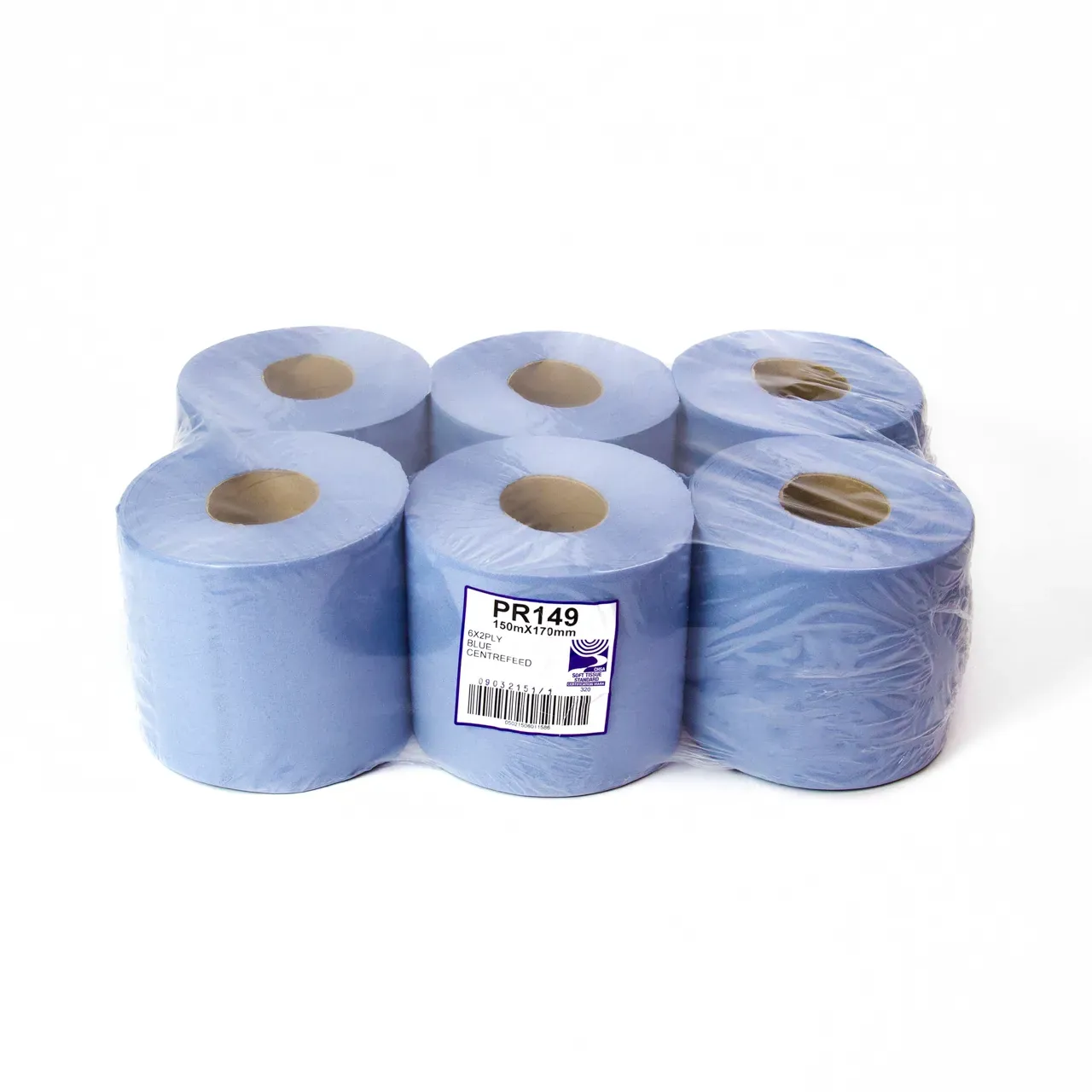 Centre feed blue rolls
