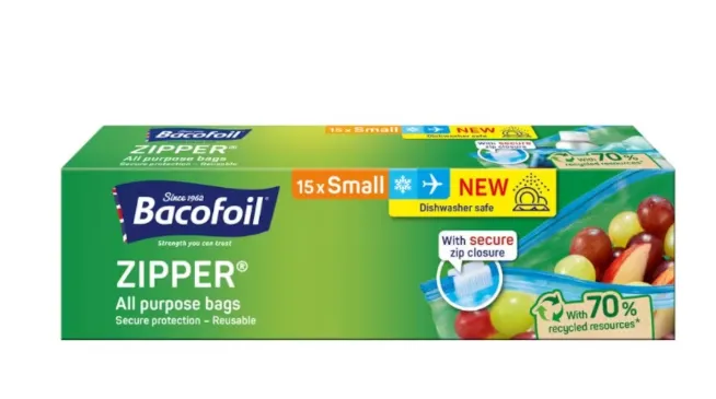 Bacofoil Zipper Food Bags 1ltr PM £2.19