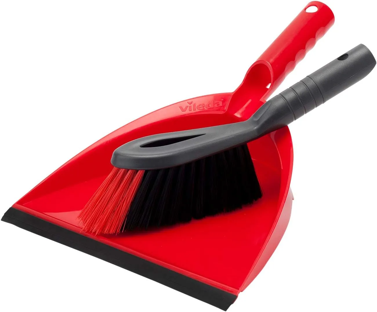 Dust pan with brush