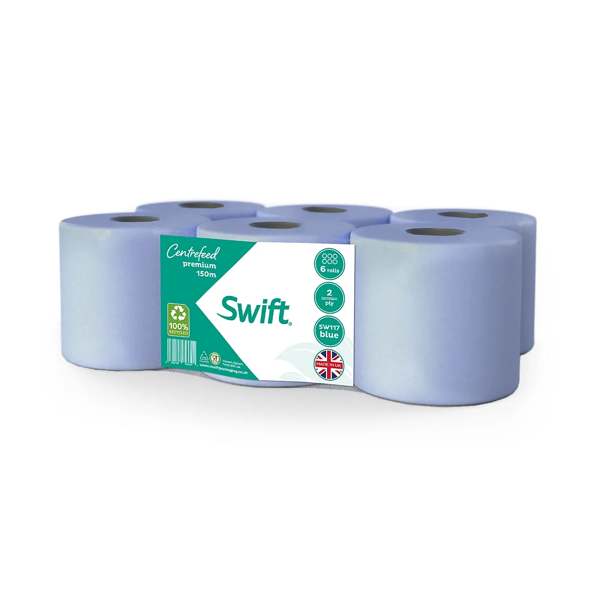 [901516] Swift premium blue centrefeed roll 150m
