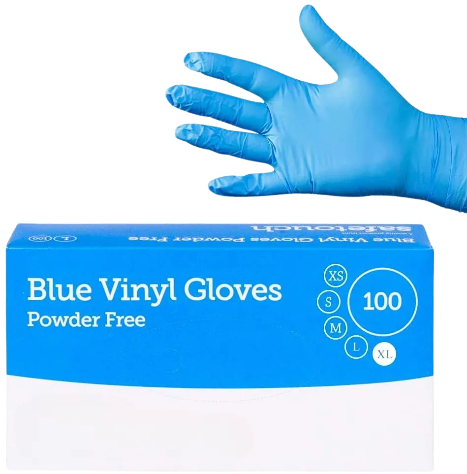 Ck Vinyl Blue Gloves Large 10182