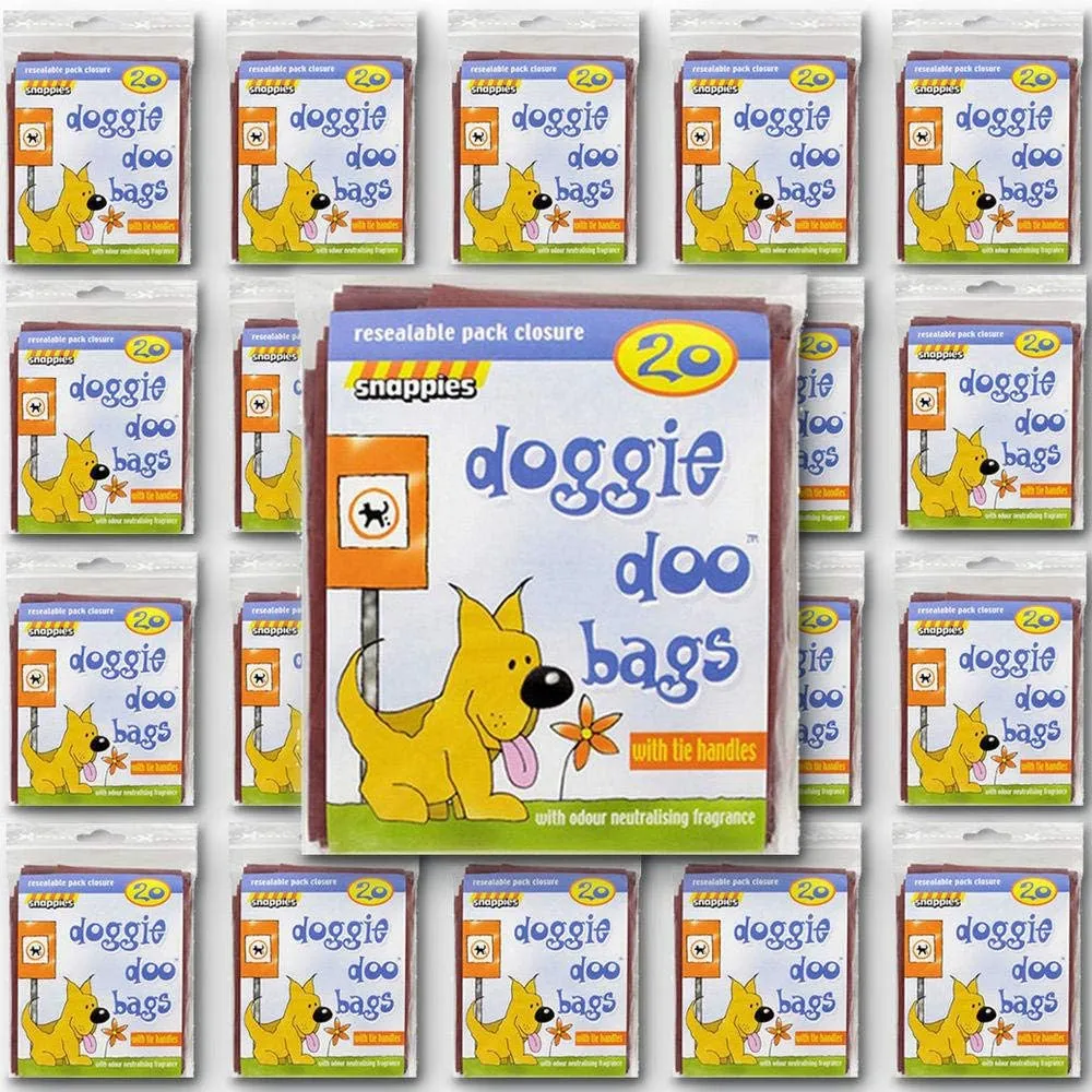 Snappies doggie doo bags with tie handles
