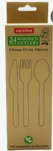Caroline 24 pack wooden forks