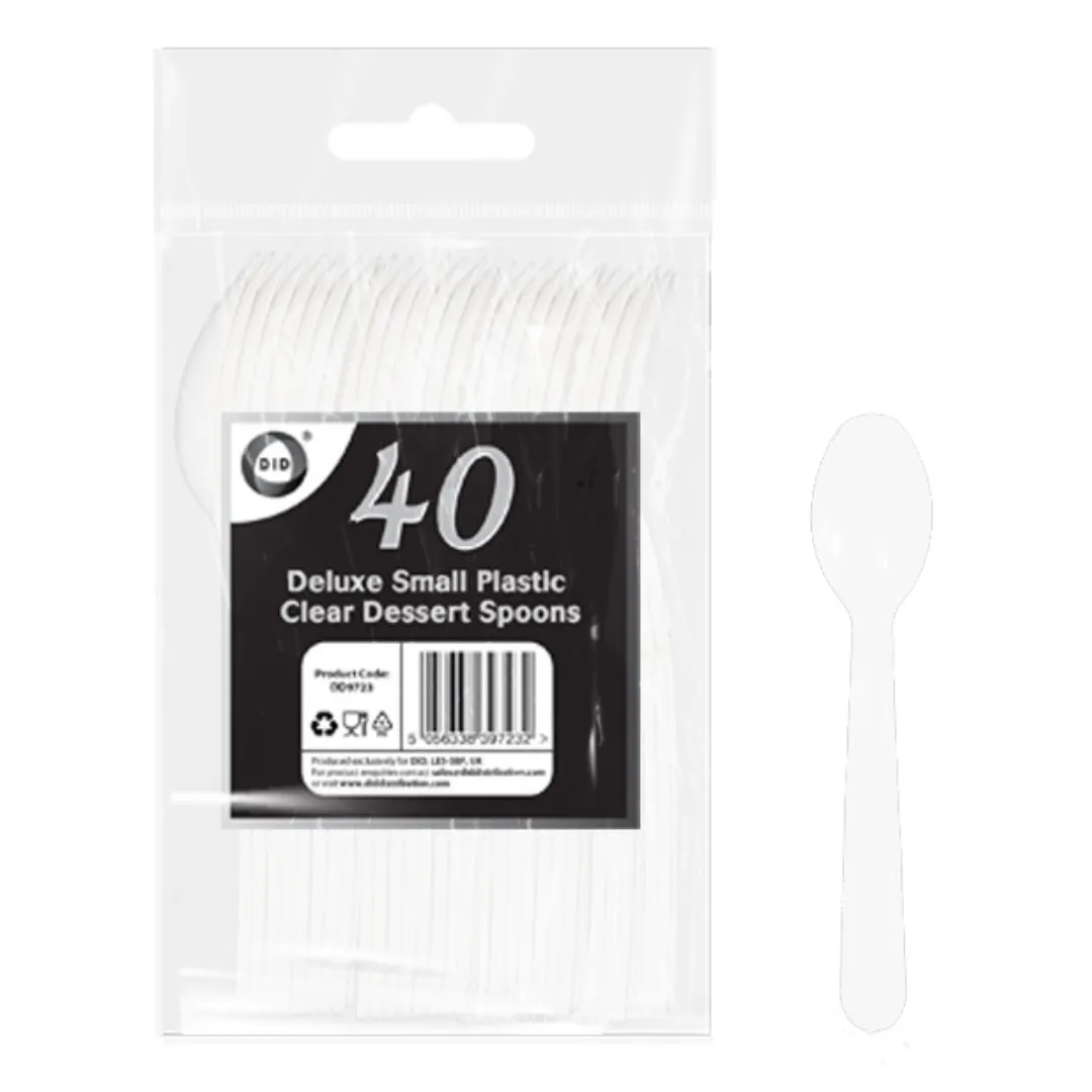 Dina small plastic dessert spoons