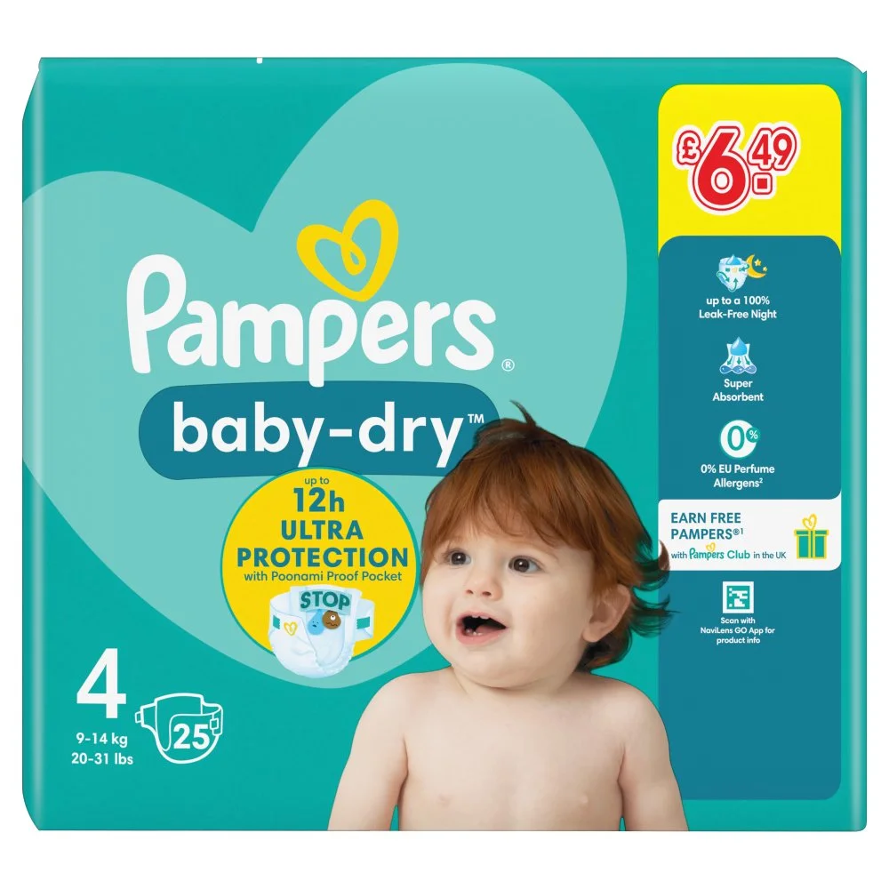 Pampers baby dry size 4 nappies pm£6.49