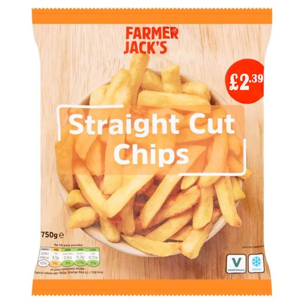 Farmer jack's straight cut chips £2.39