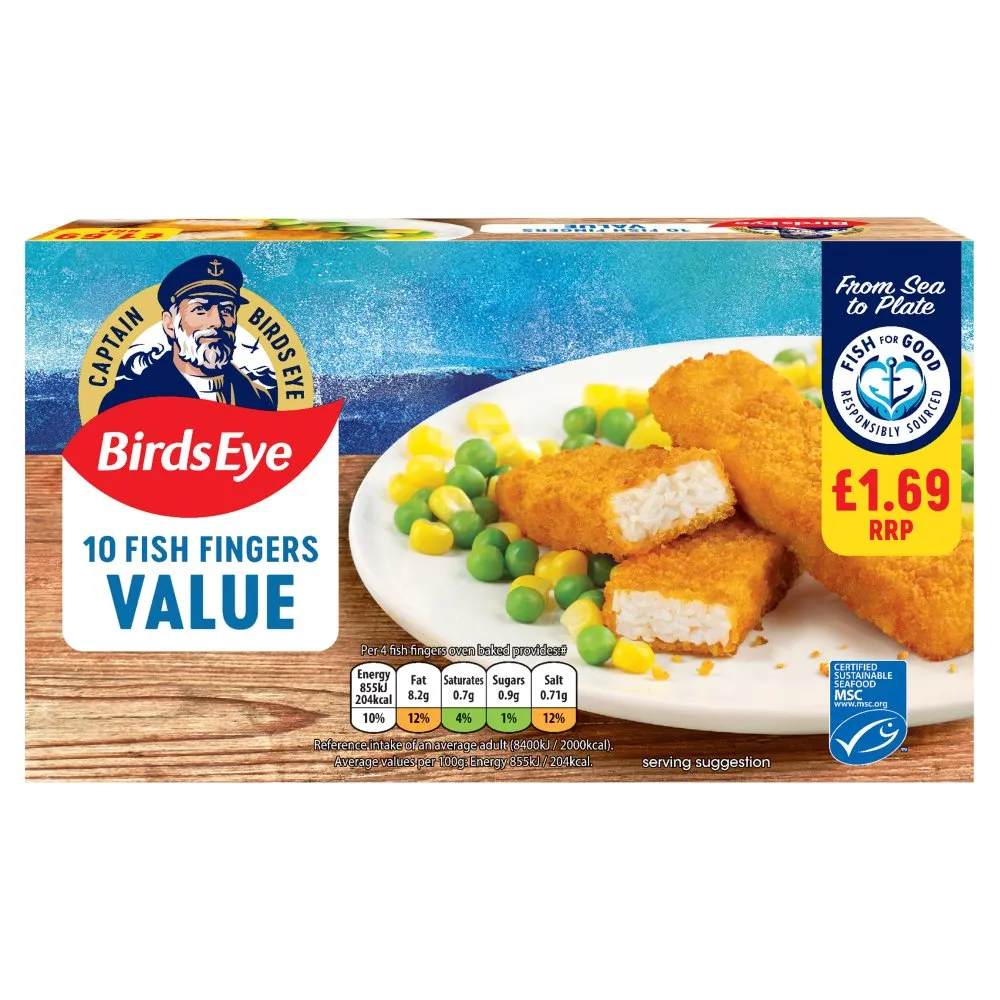Birds eye 10 value fish fingers £1.69