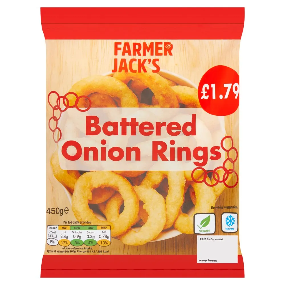 Farmer jack's battered onion rings £1.79