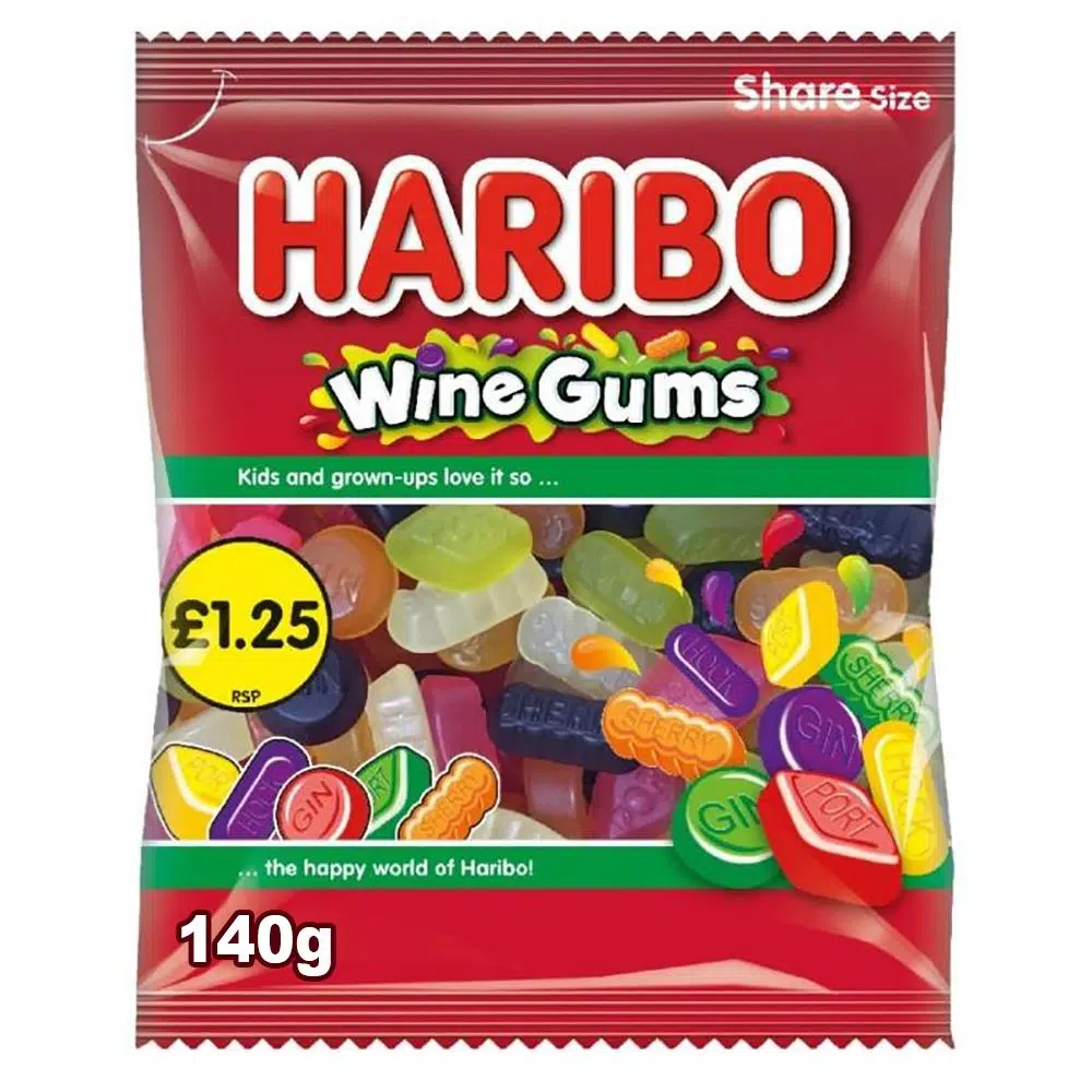 [904228/12] HARIBO WINE GUMS BAGS£1.25