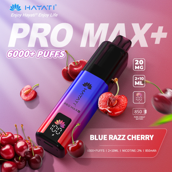 [905904/5] HAYATI PRO MAX+ 6000+ BLUE RAZZ CHERRY KIT